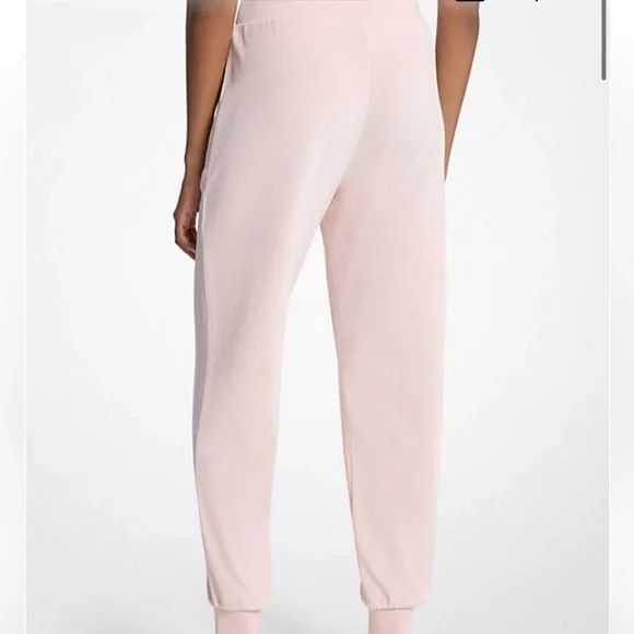 Powder Blush Velour Women's Jogger Pants, size XS